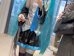 KFC_Cute_girl_COS_Hatsune_Miku Seductive Office Lady in Tight Skirt Tempts Her Boss Passionately